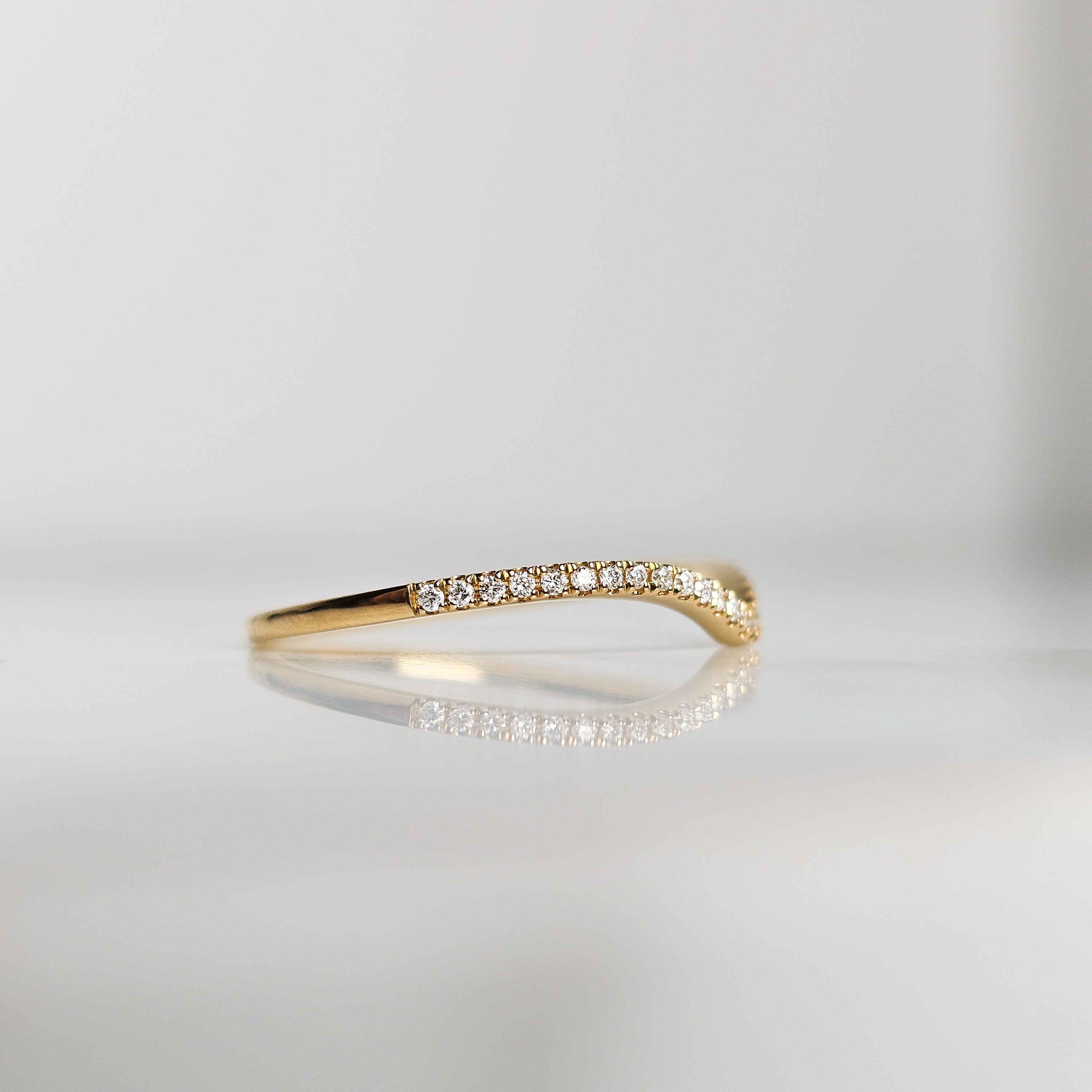 Diamond Pavé Chevron Half Eternity Band