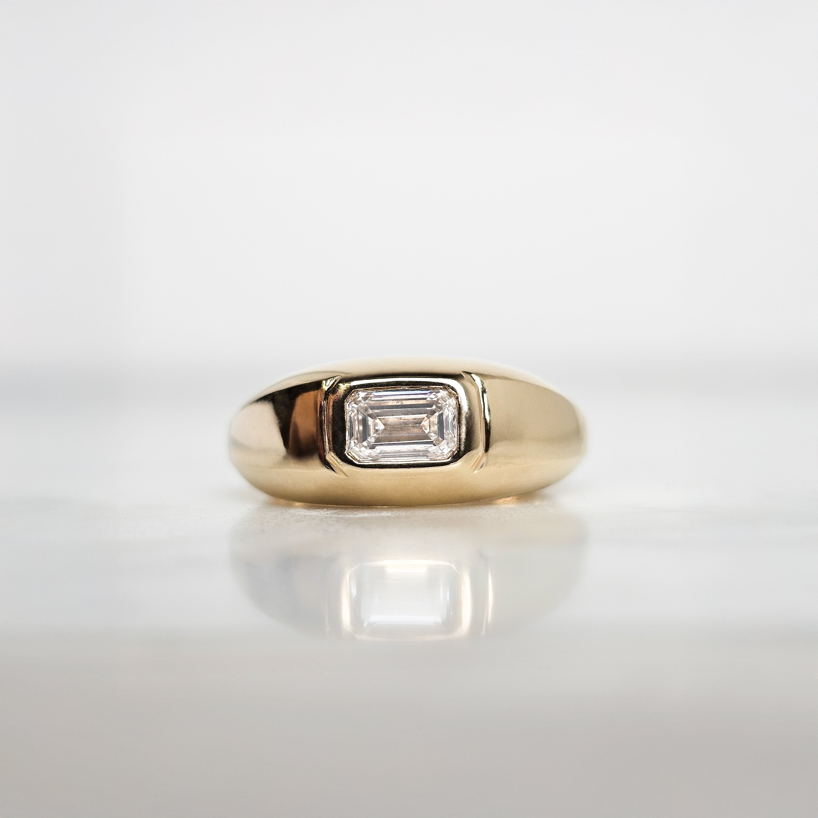 Diamond Inlay Signet Ring