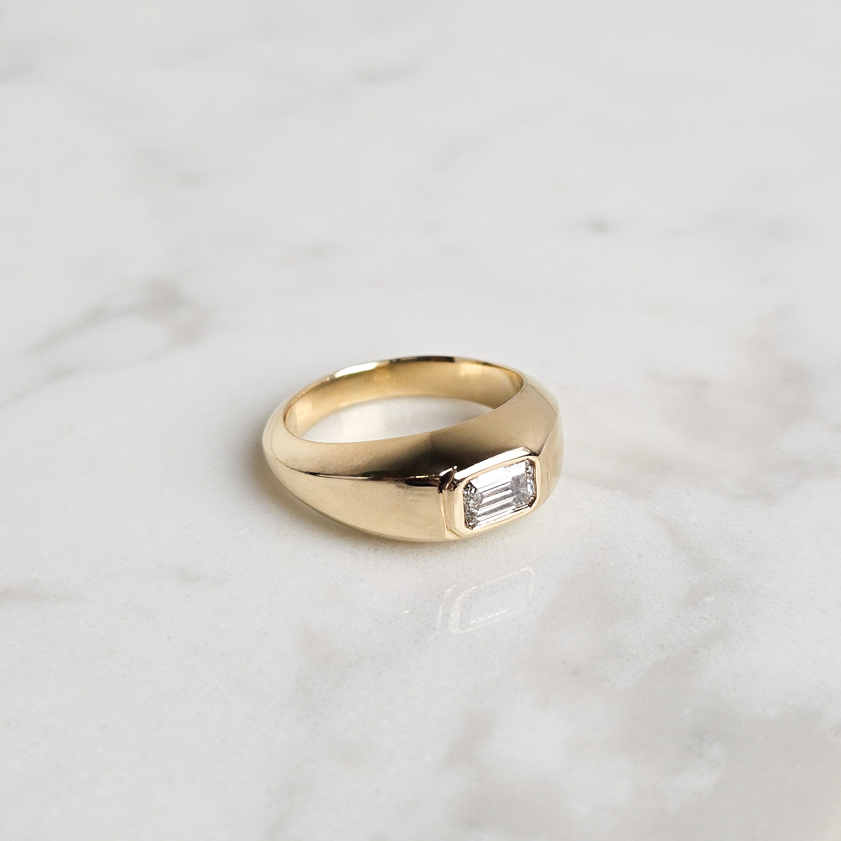 Diamond Inlay Signet Ring