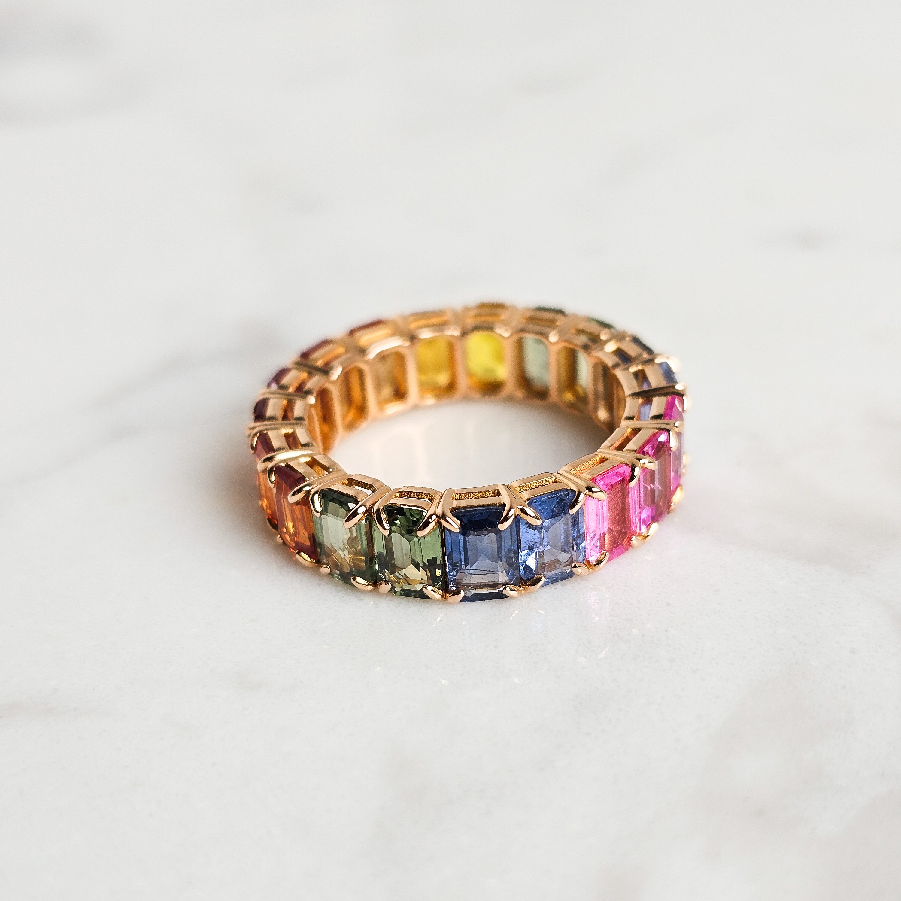 Rainbow Sapphire Eternity Ring