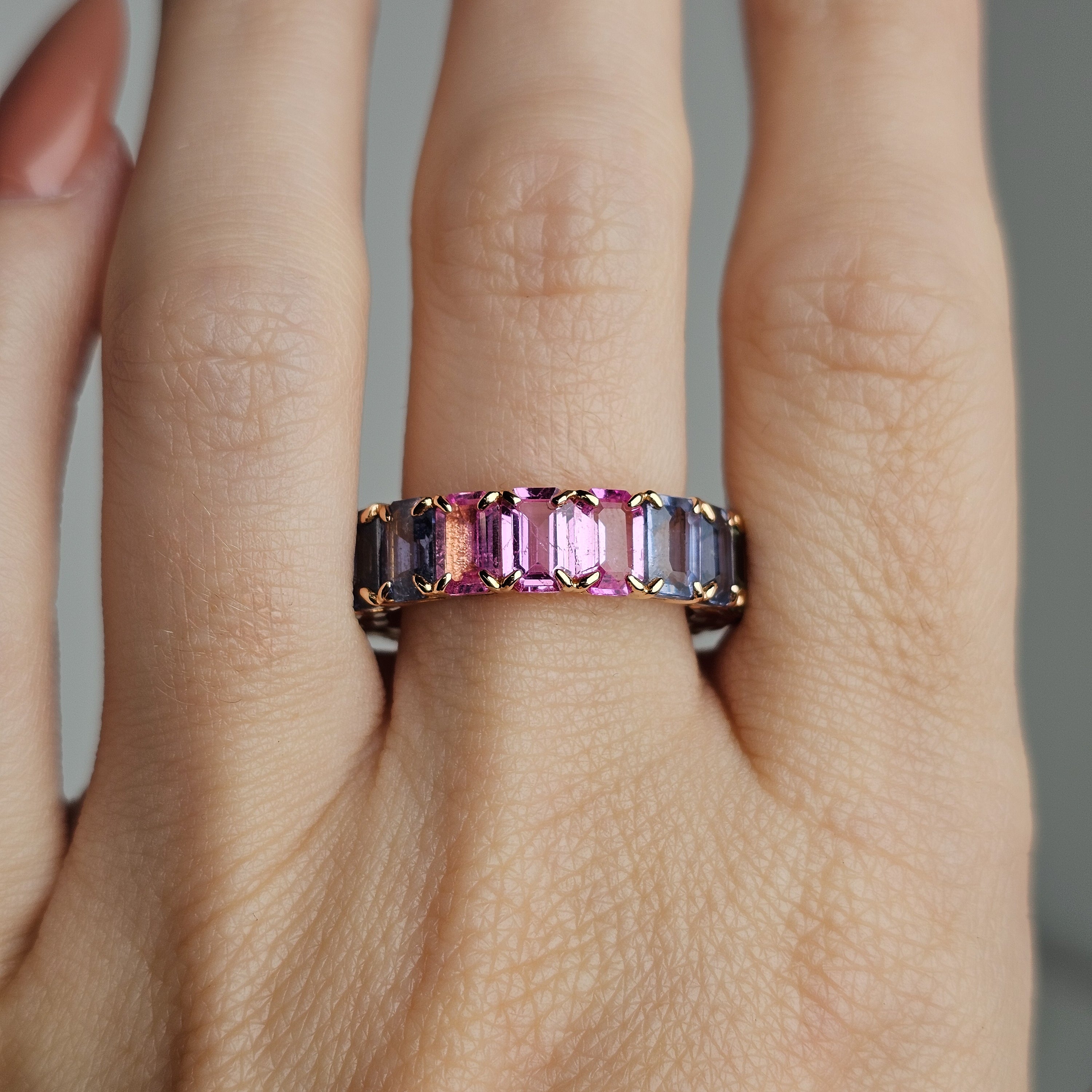 Rainbow Sapphire Eternity Ring