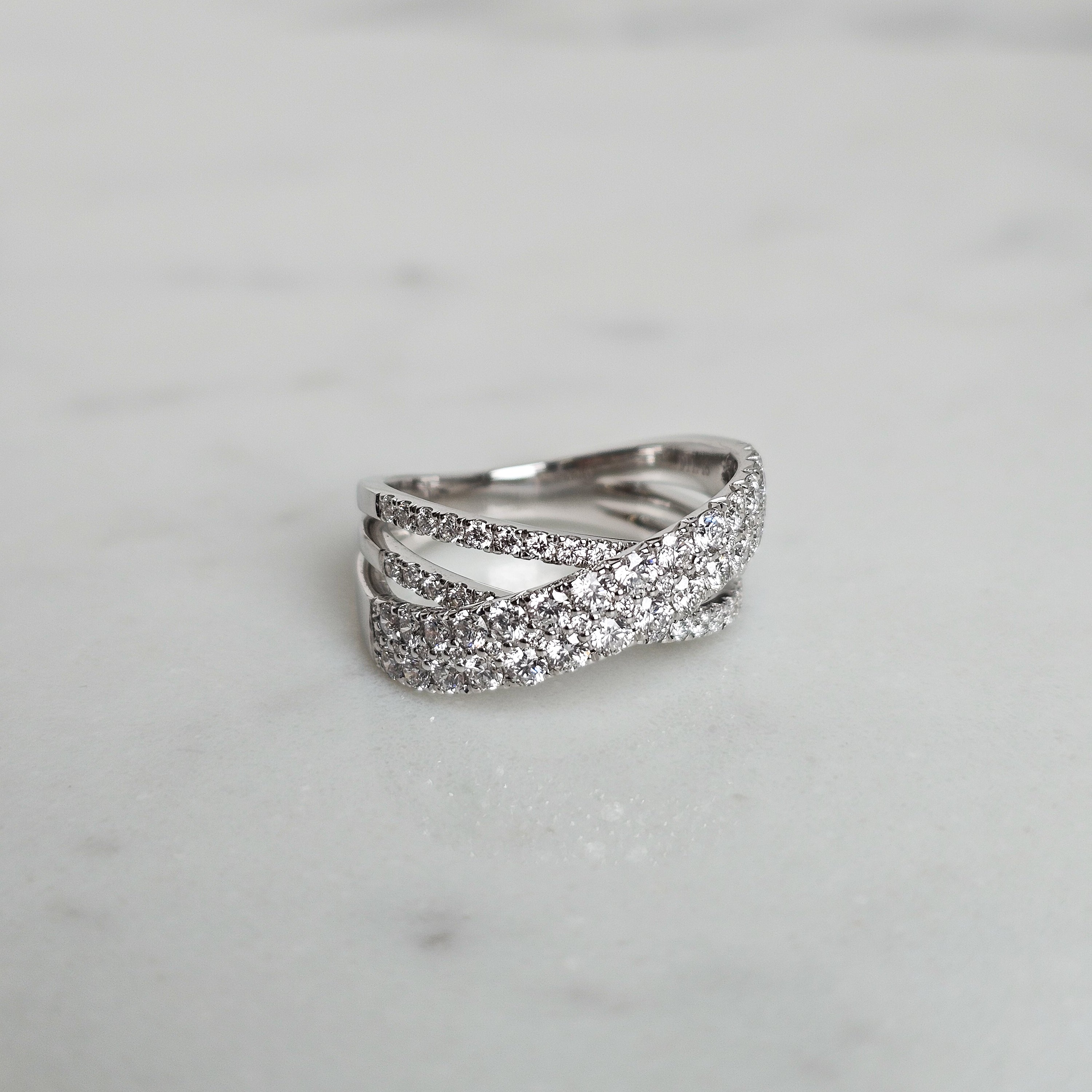 Double Diamond Criss Cross Ring