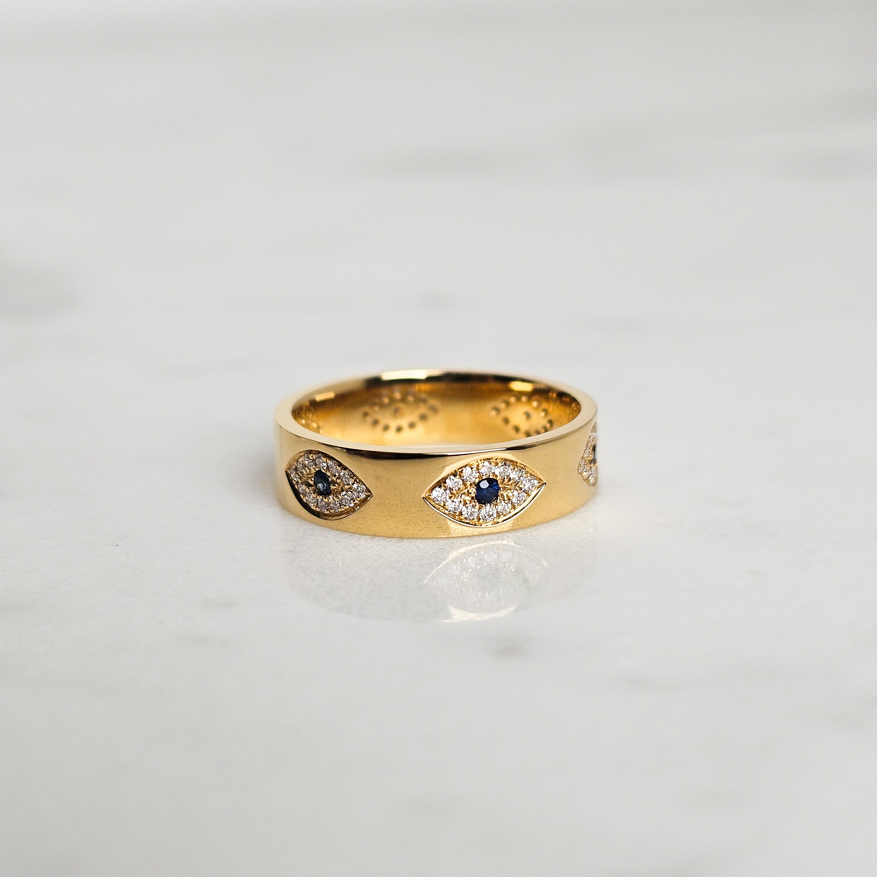 Evil Eye Ring - Yellow Gold