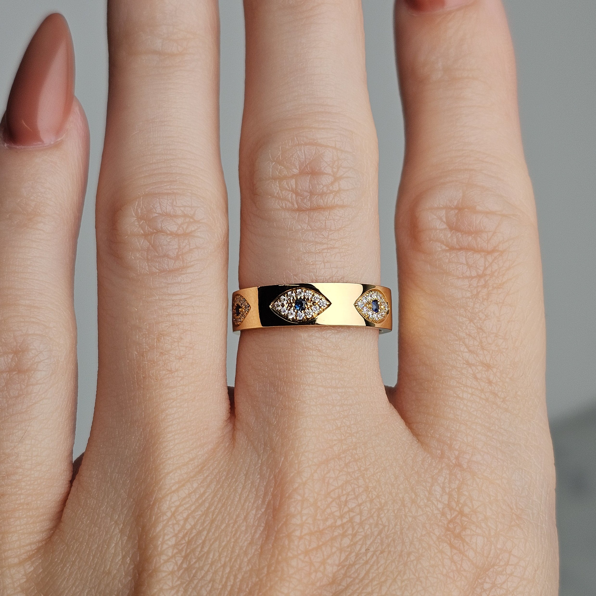 Evil Eye Ring - Yellow Gold