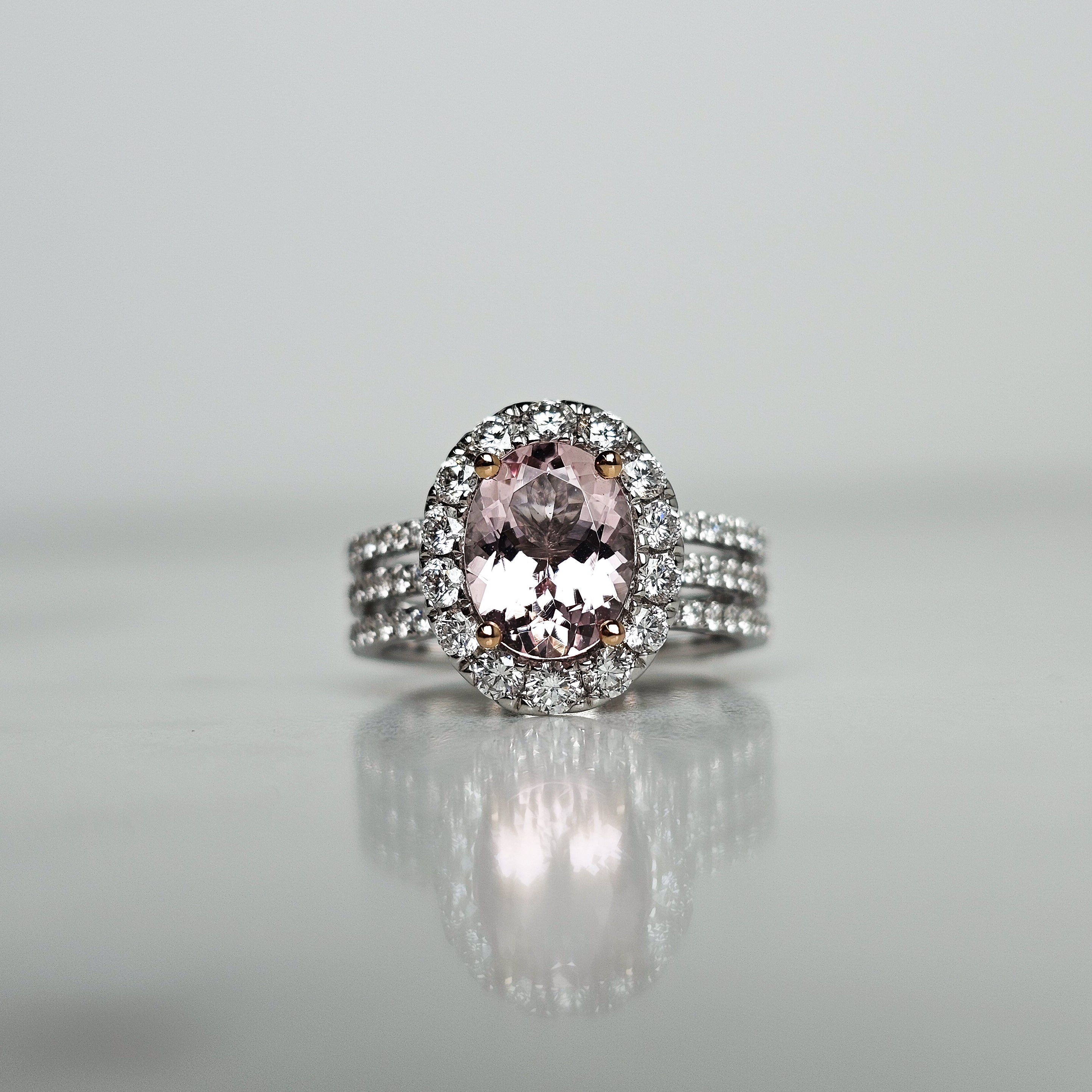 Morganite Triple Band Ring