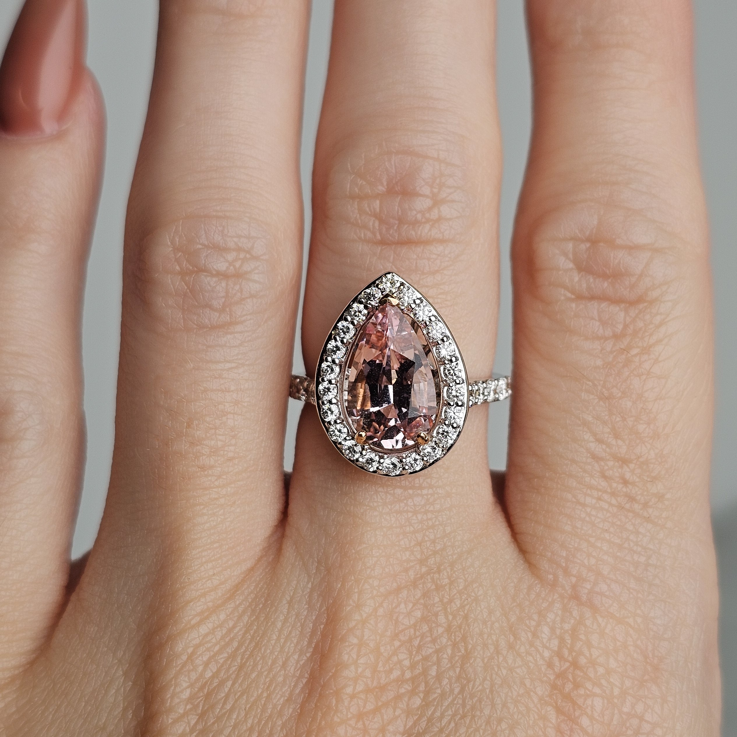 Morganite Halo Ring