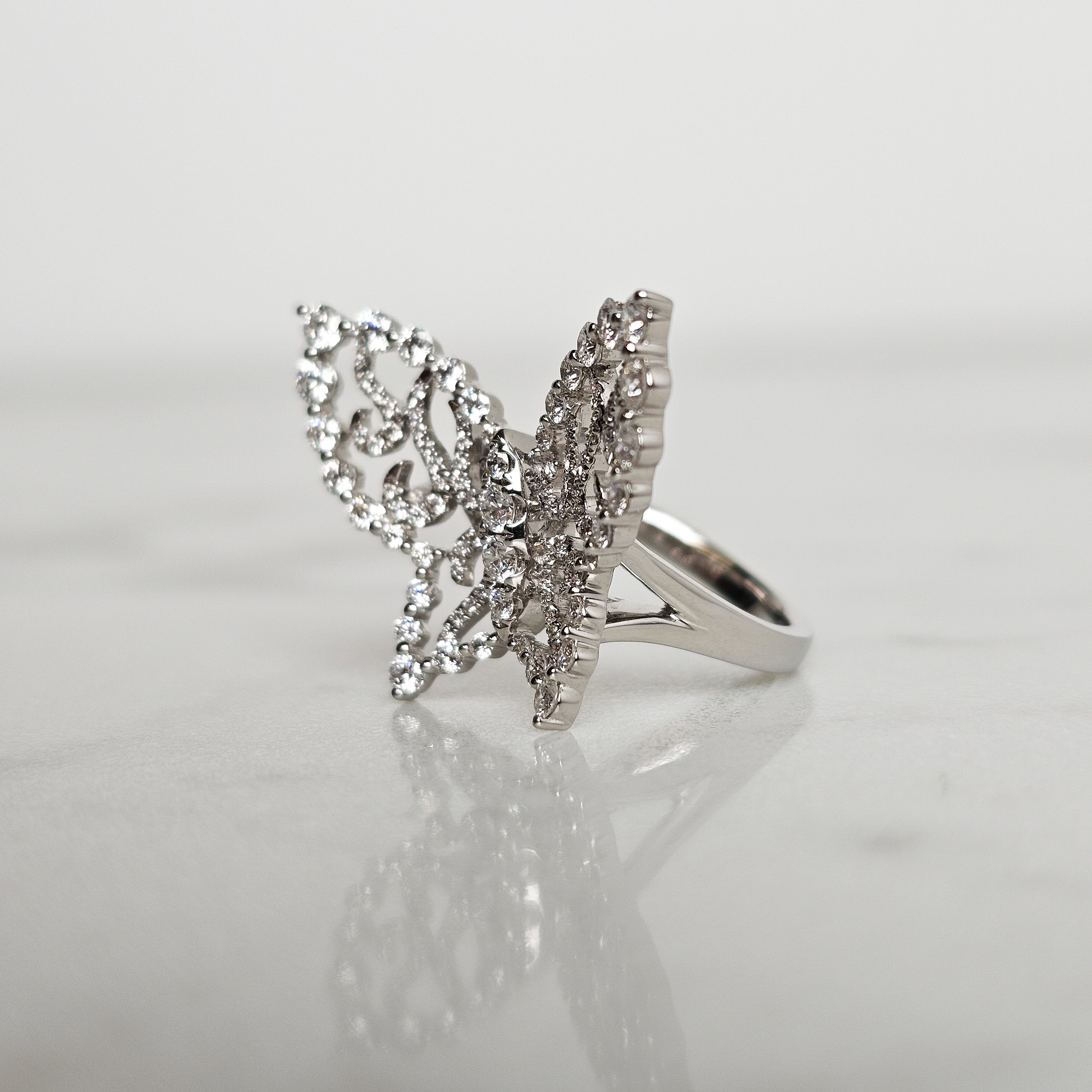 Diamond Butterfly Ring