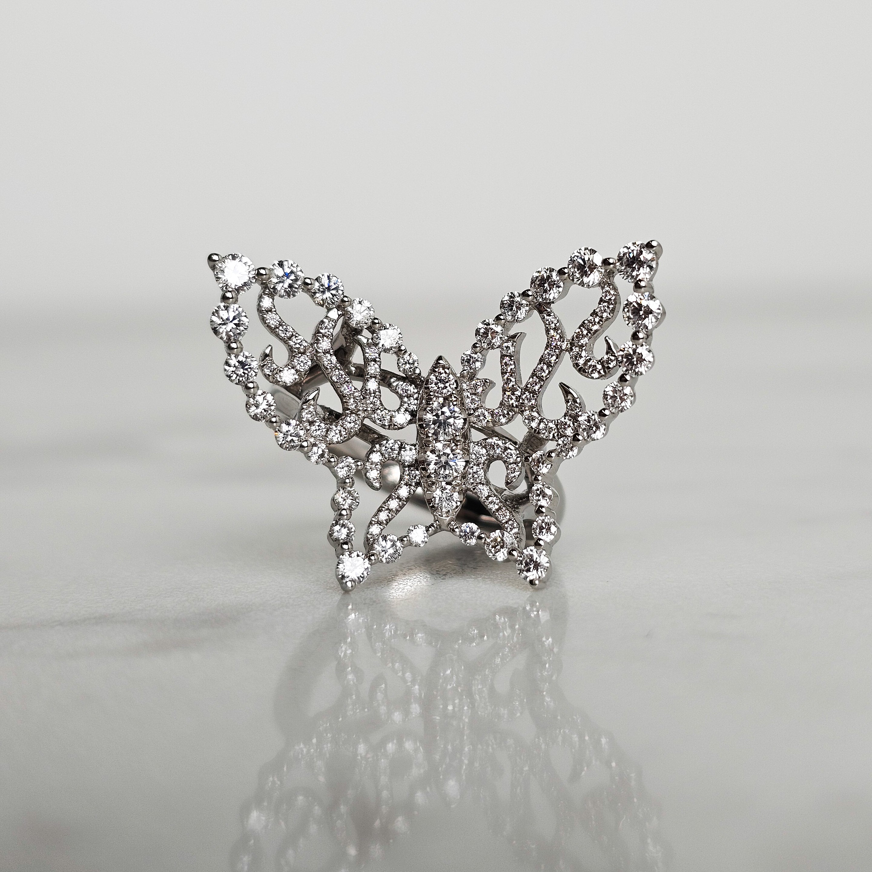 Diamond Butterfly Ring