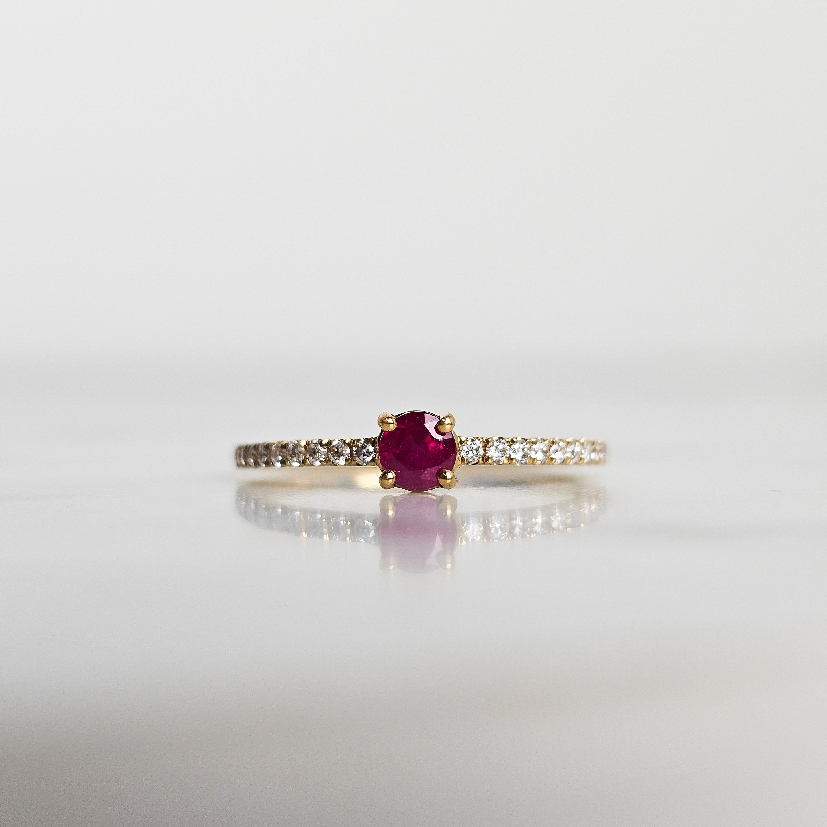 Ruby & Diamond Birthstone Ring