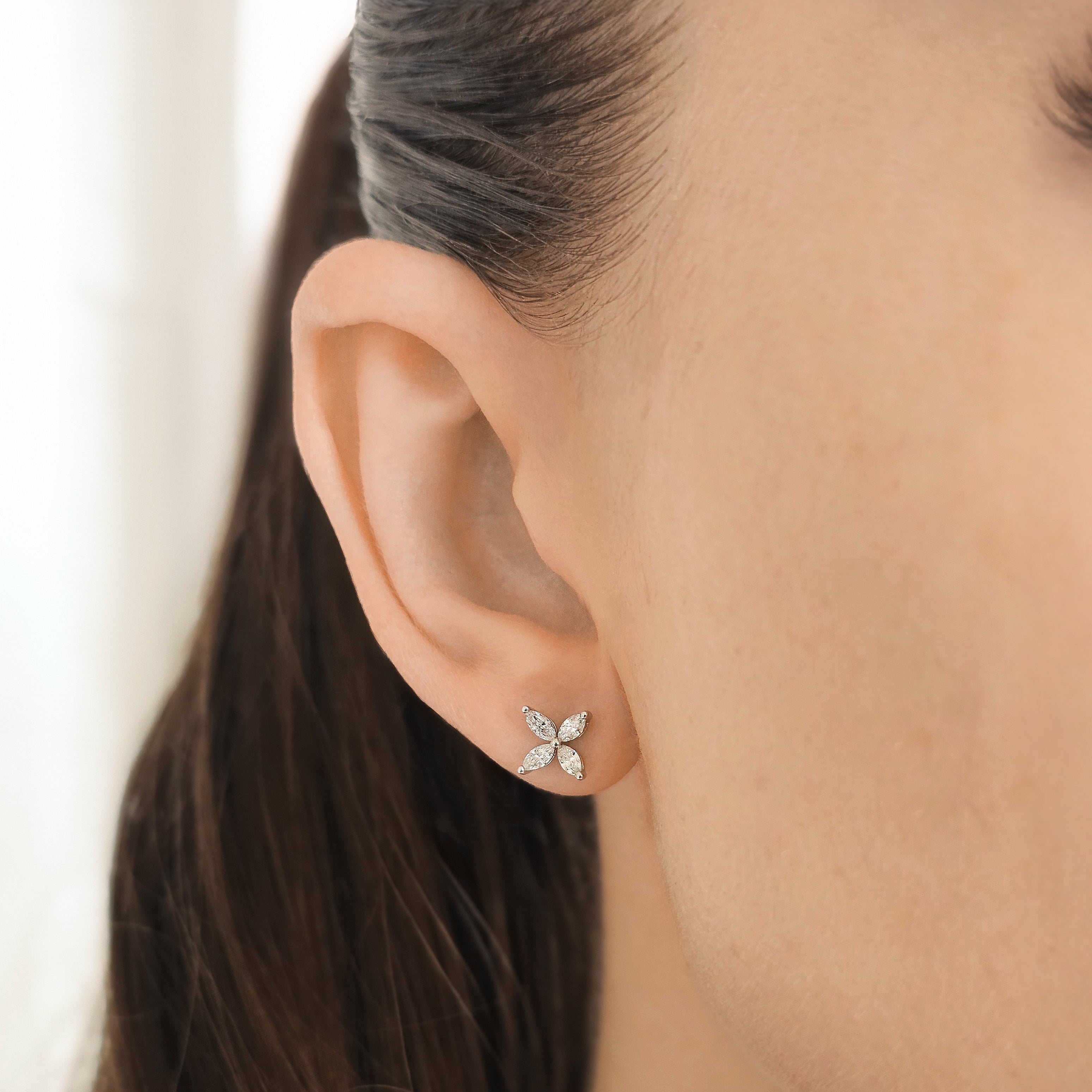 Marquise Flower Studs