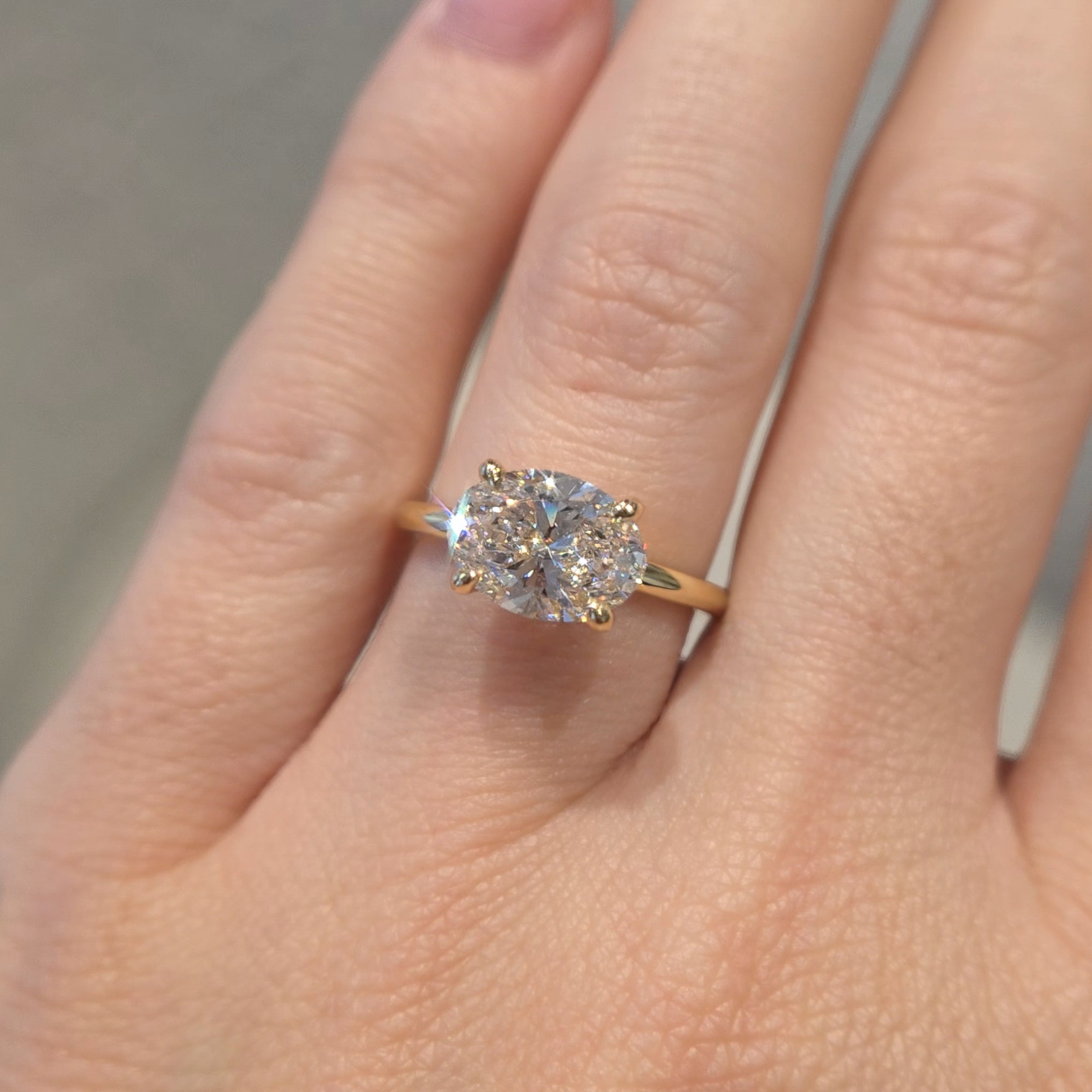 East/West Solitaire Engagement Ring