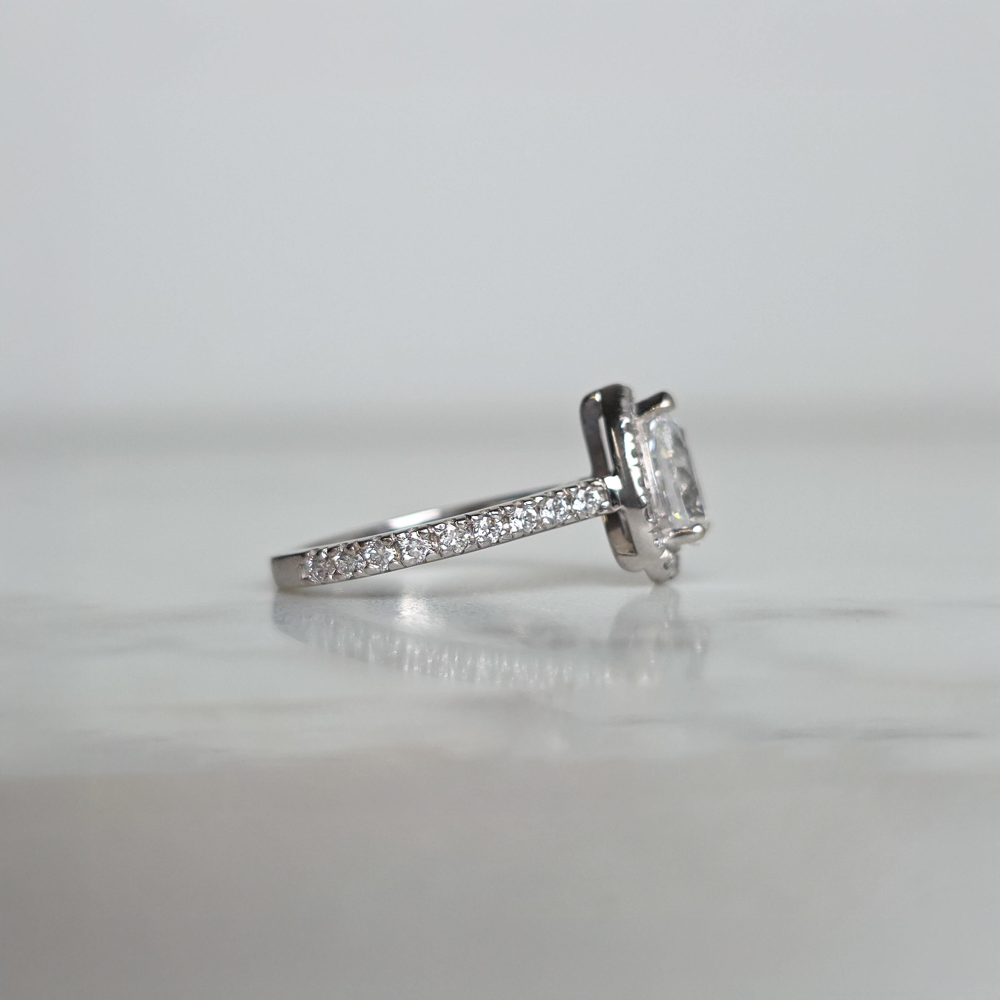 Pear Halo Engagement Ring - 1.64cttw