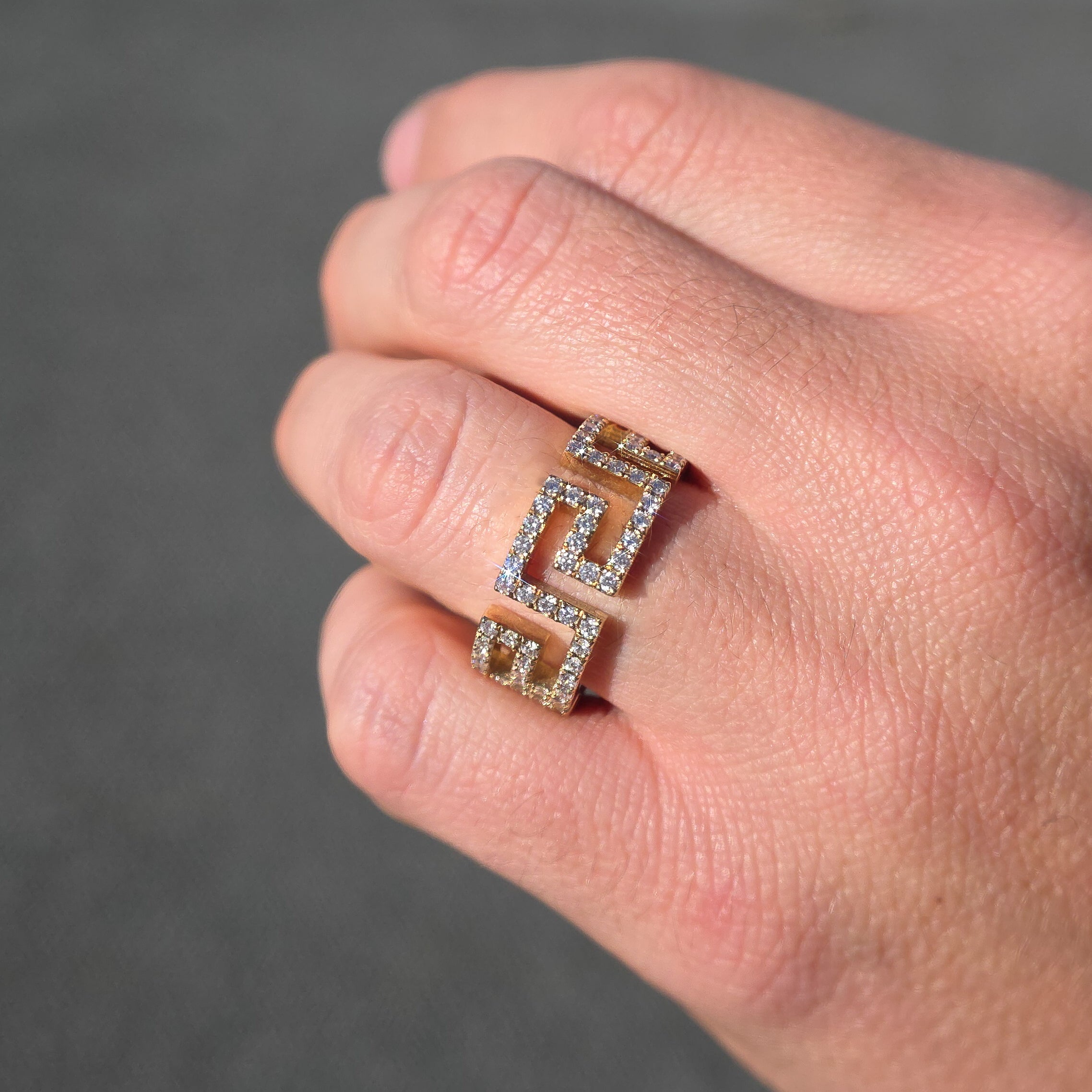Greek Key Diamond Ring