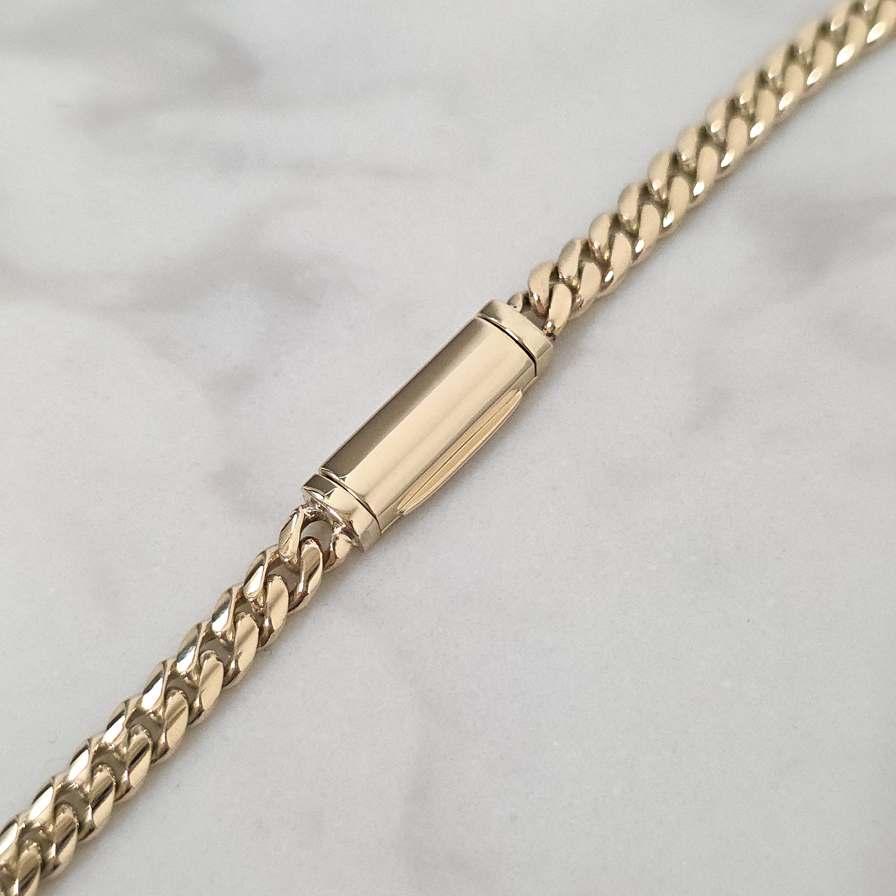 Yellow Gold Cuban Chain - 5mm with Folding Box Lock