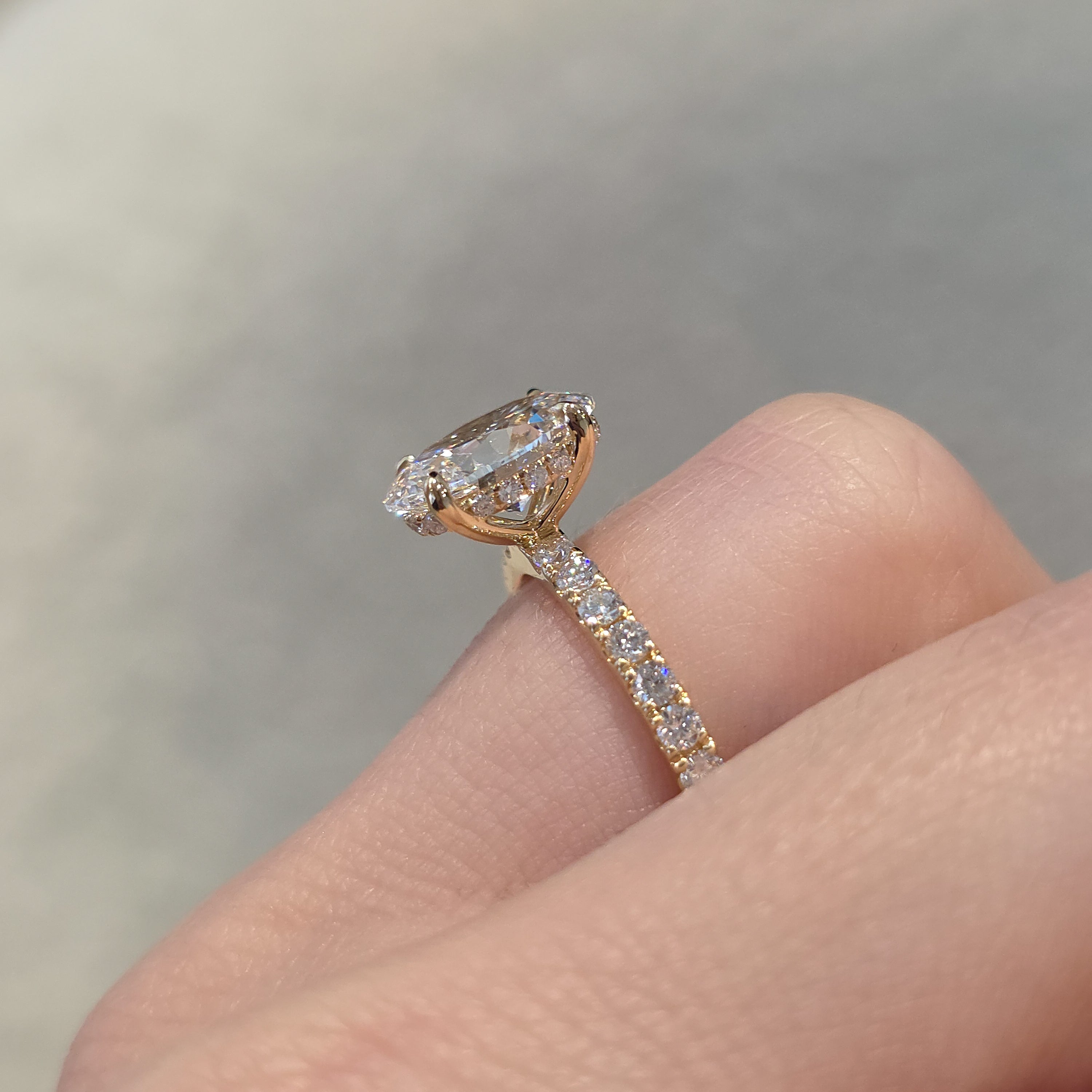 Oval Cut Engagement Ring with Diamond Band - 2.78cttw