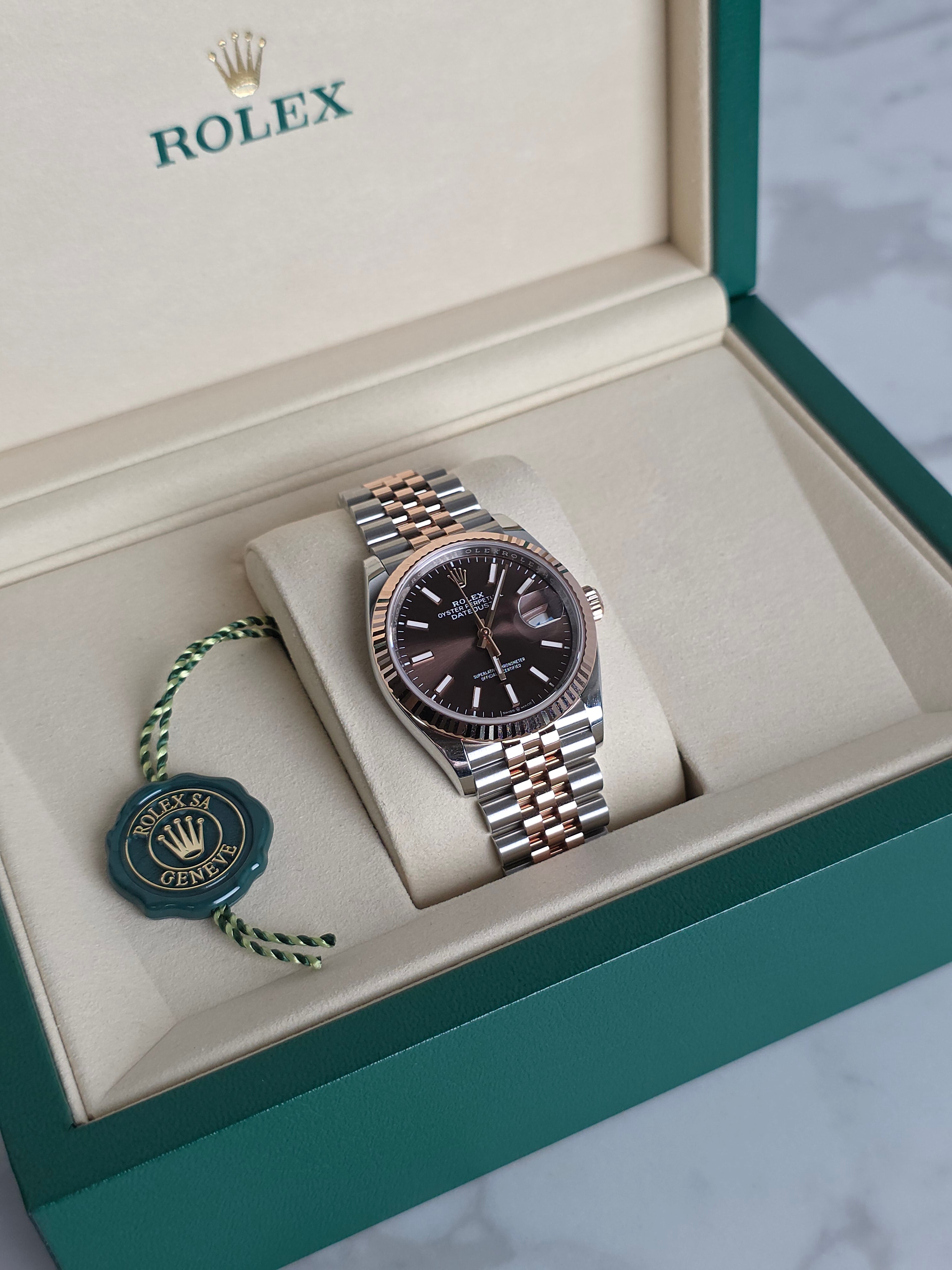 Rolex Datejust 36mm Two Tone Rose Gold