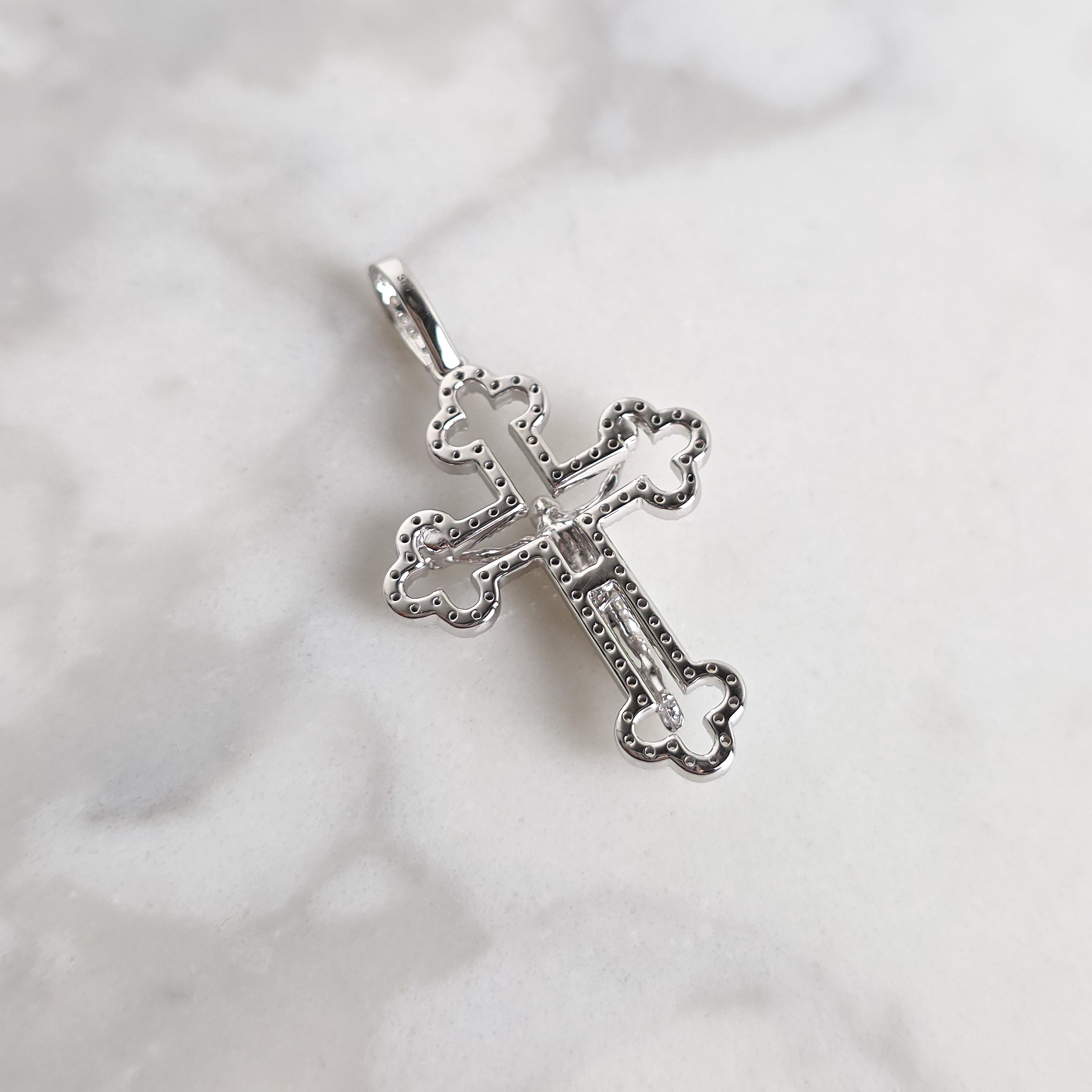 Open Style Crucifix - White Gold