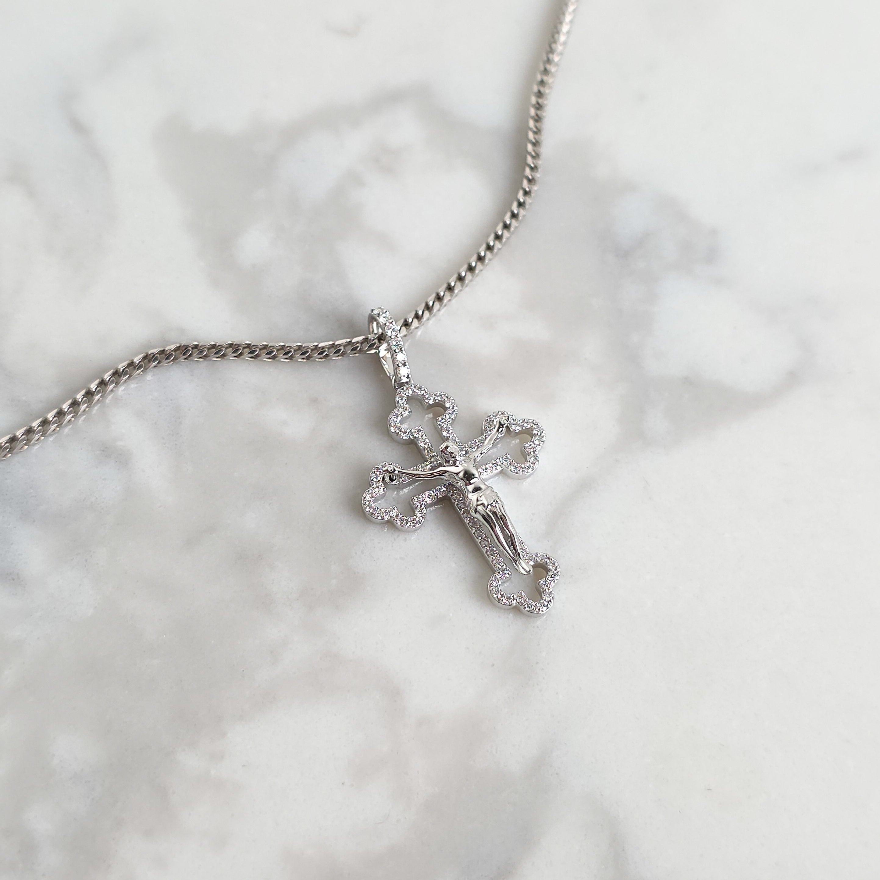 Open Style Crucifix - White Gold
