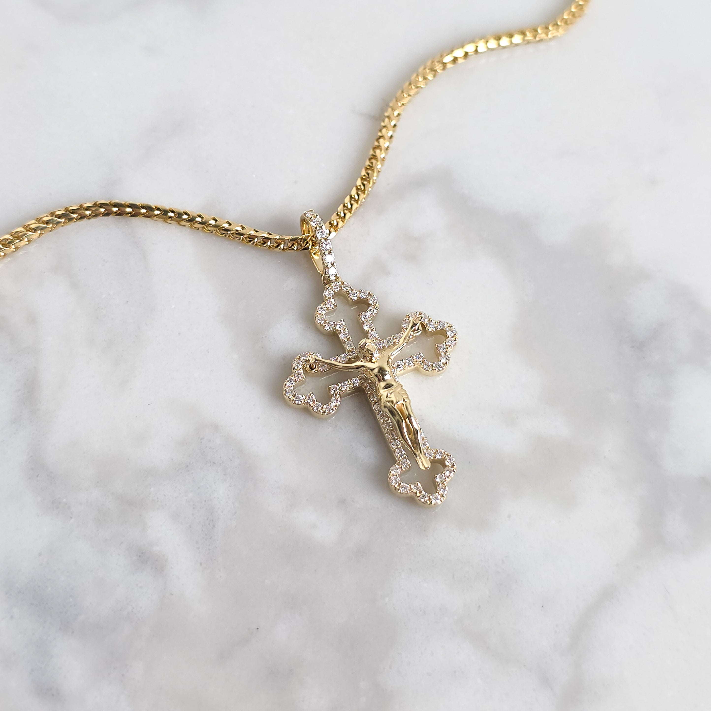 Open Style Crucifix - Yellow Gold