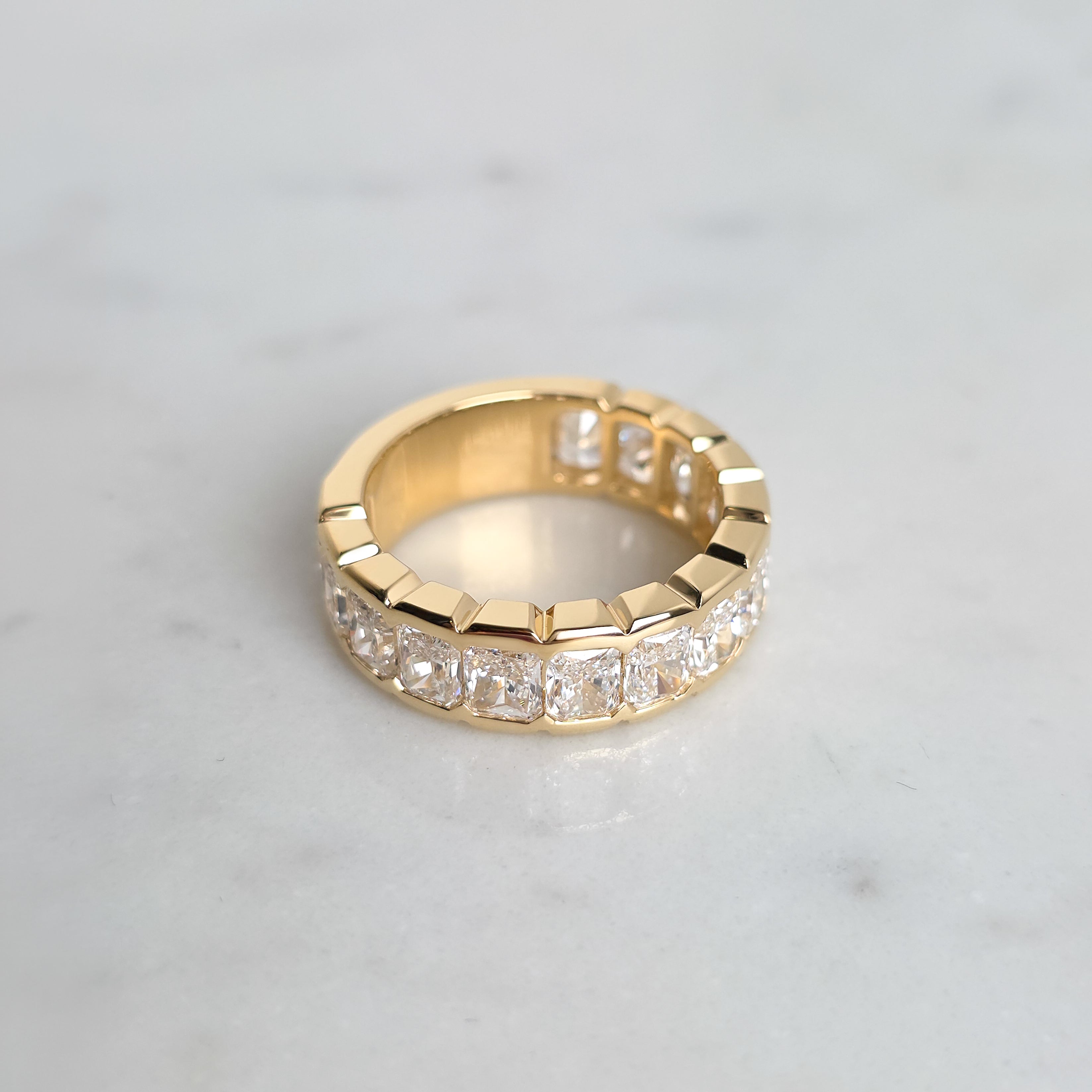 Custom │ Half Bezel Three Quarter Eternity Ring