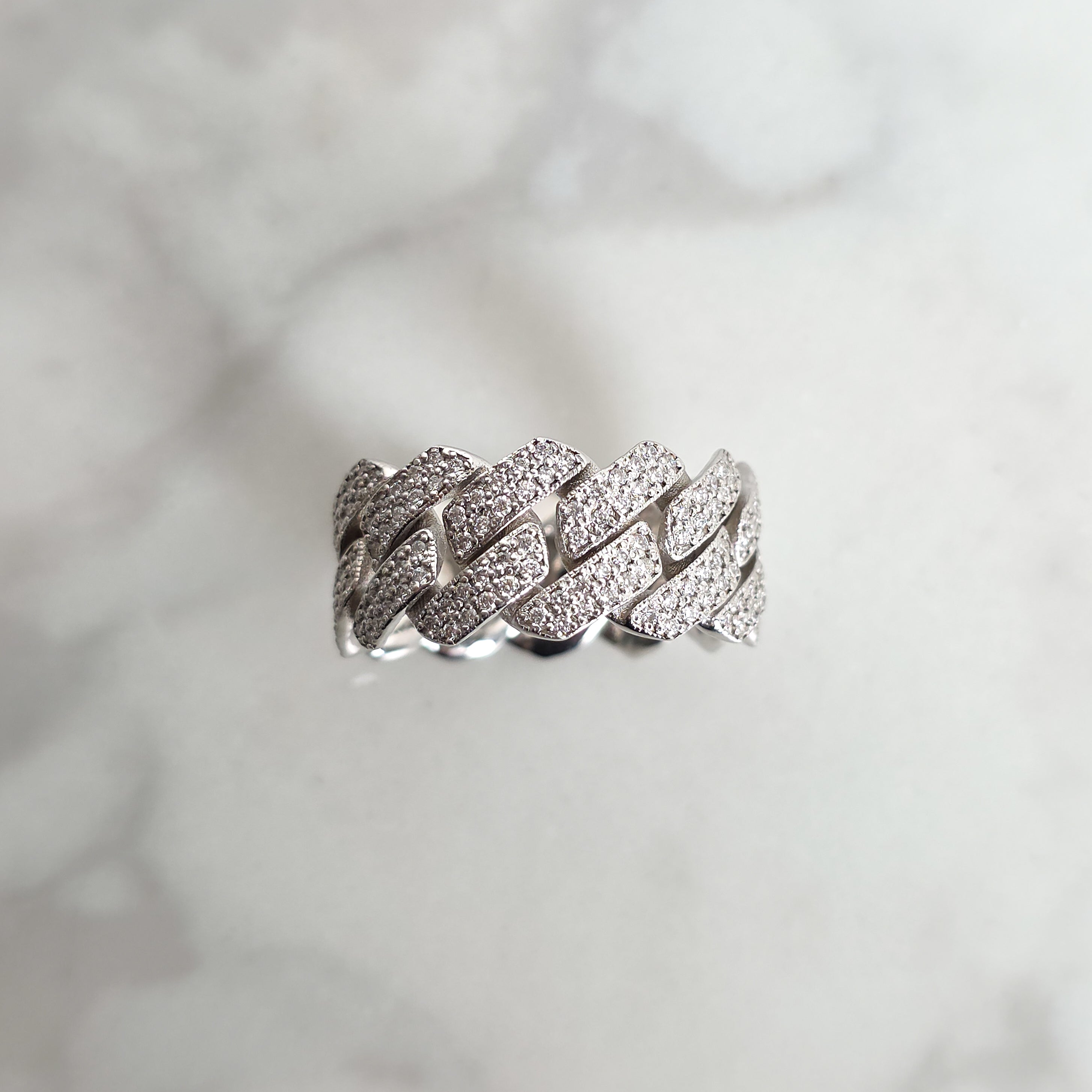 Diamond Set Cuban Ring