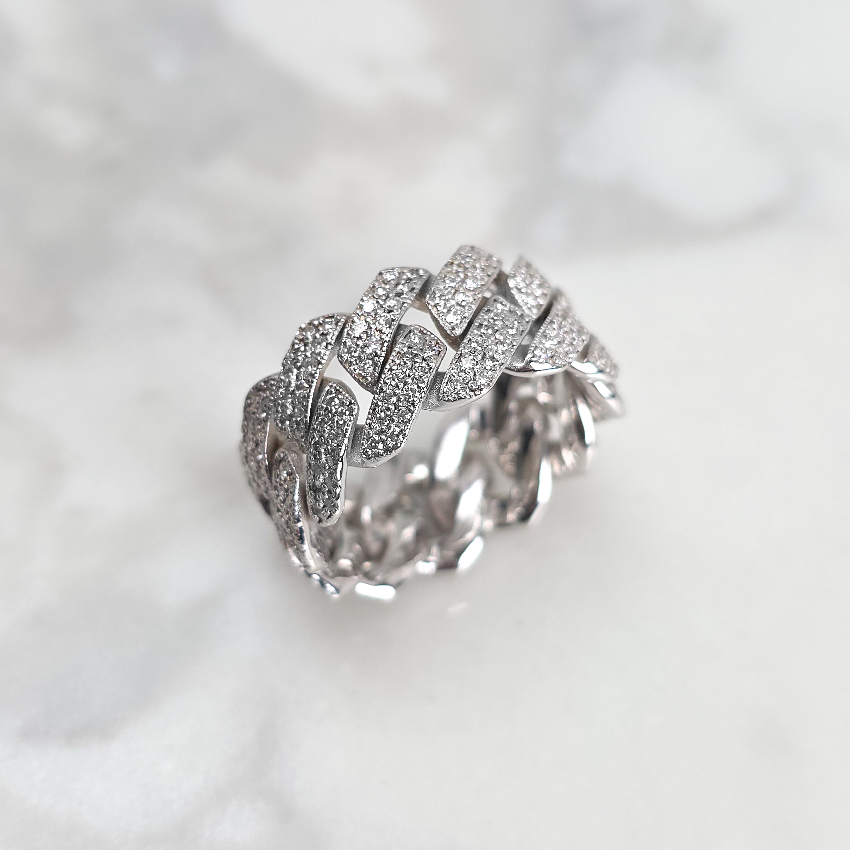 Diamond Set Cuban Ring