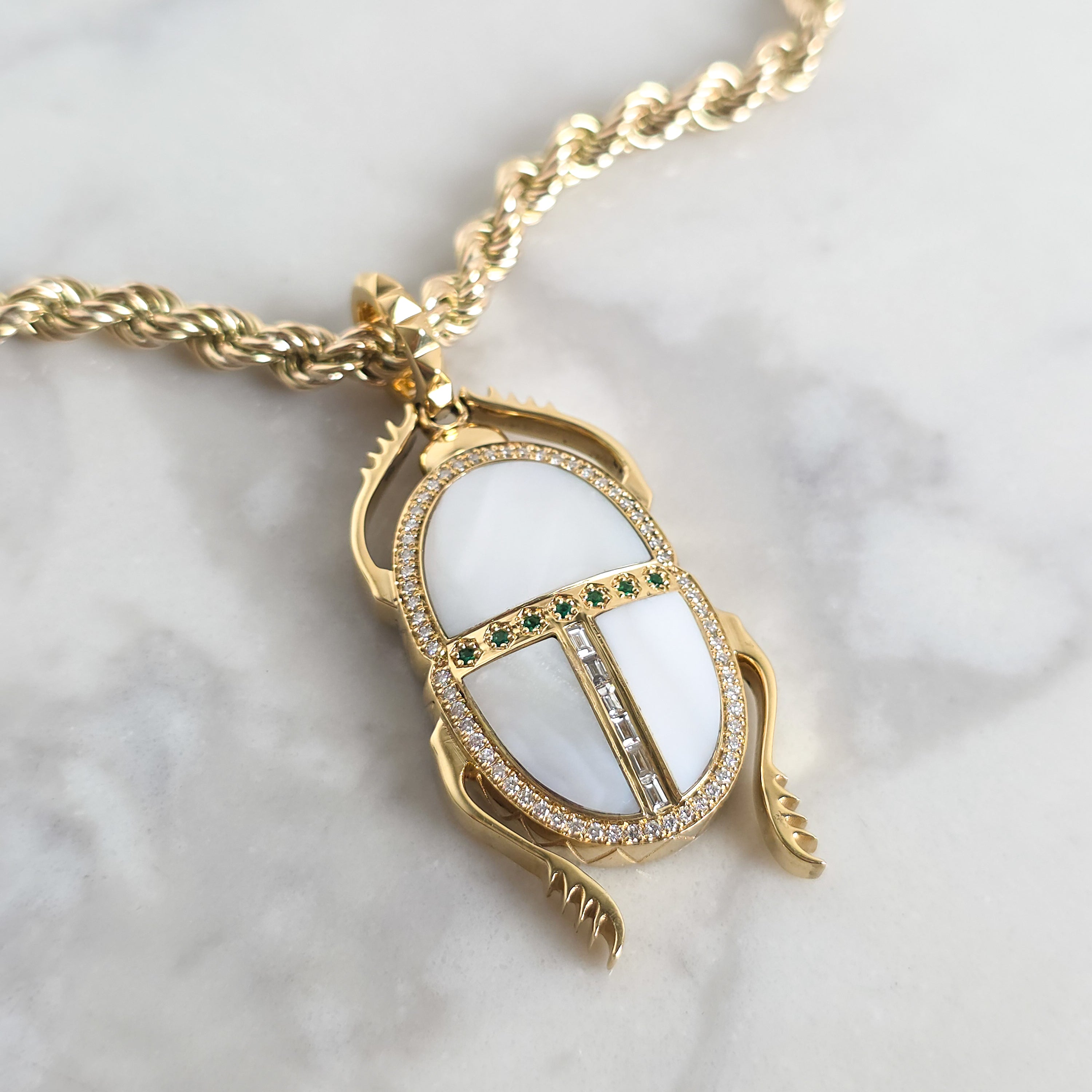 Scarab Pendant Mother of Pearl