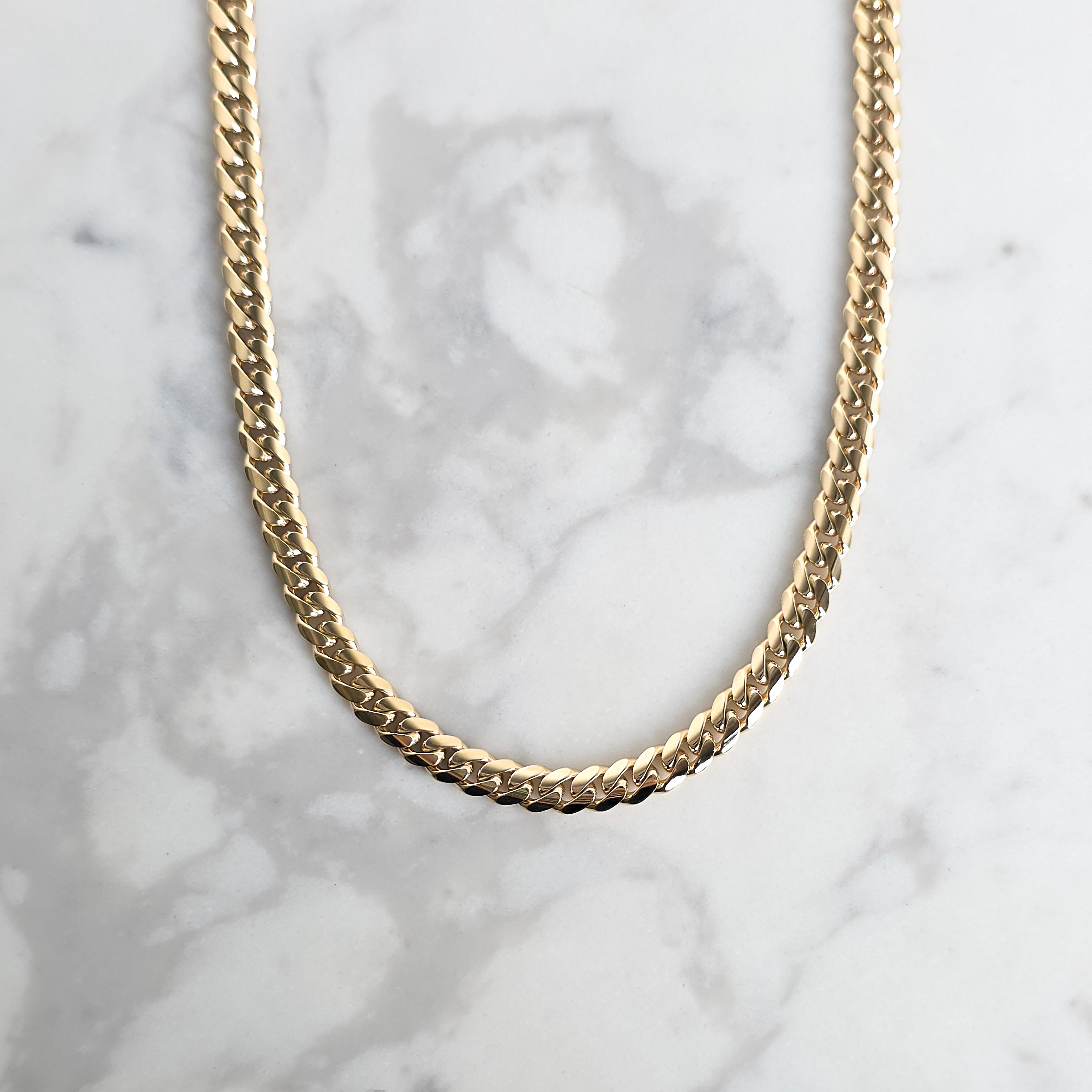 Yellow Gold Cuban Chain - 7mm