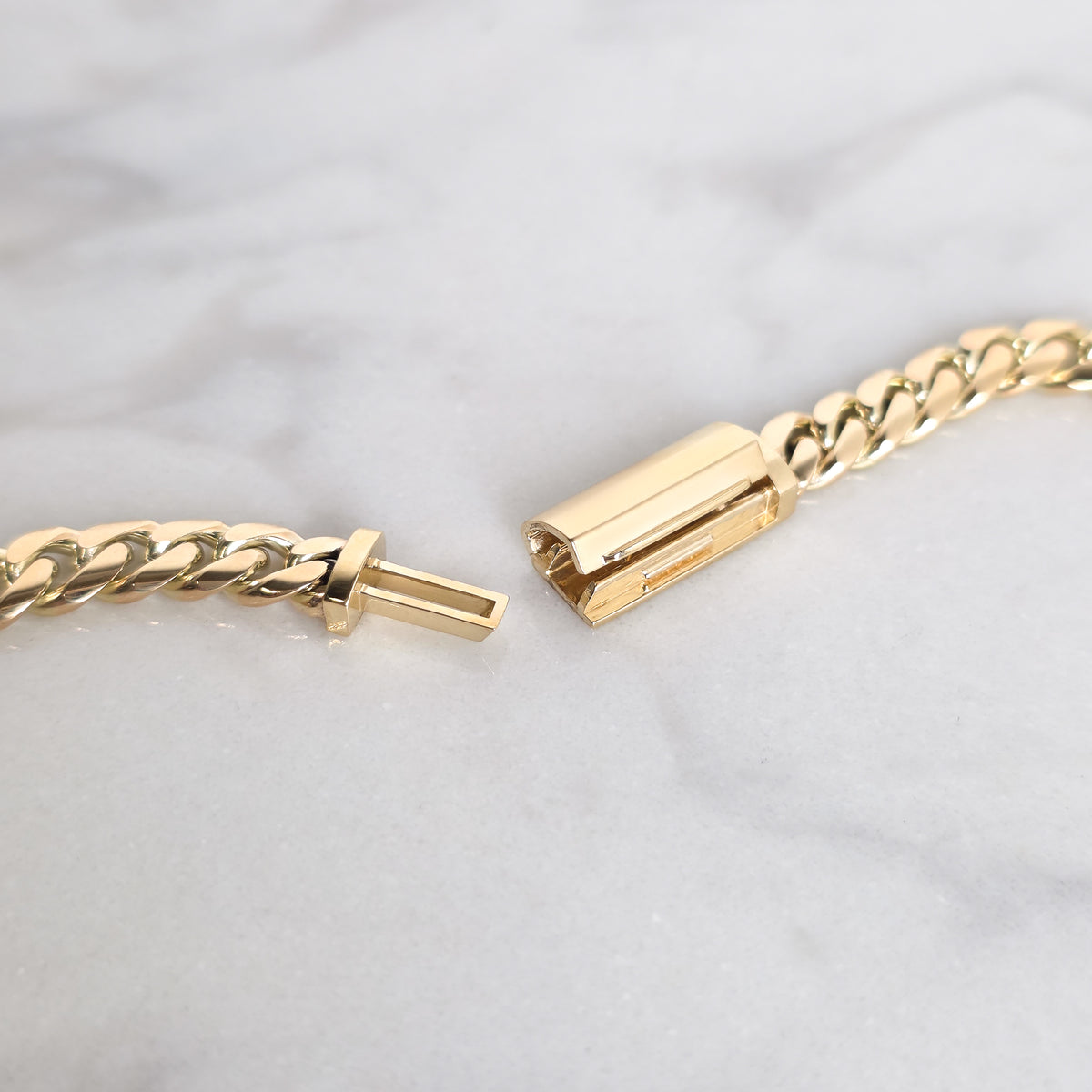 Yellow Gold Cuban Chain - 6mm with Folding Box Lock