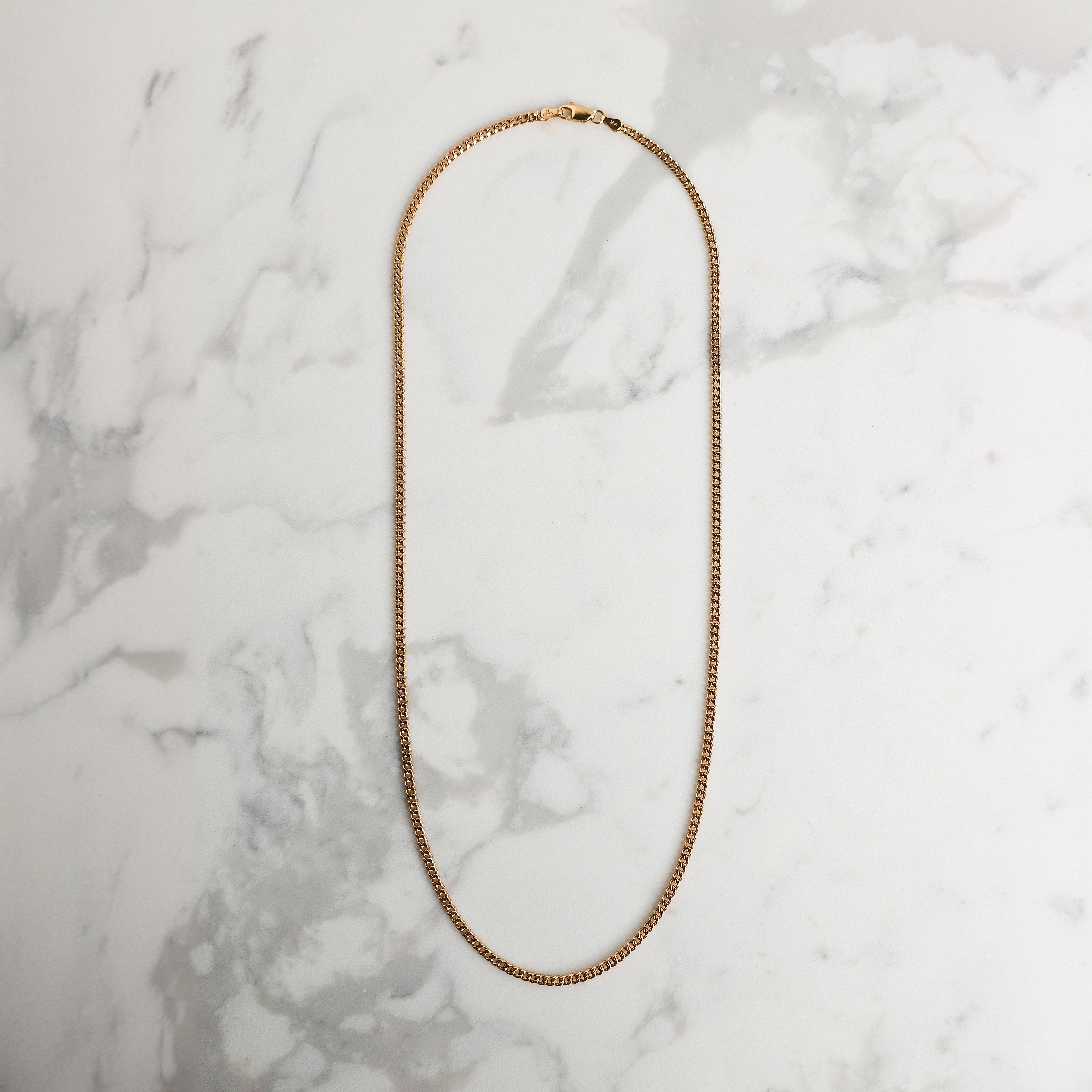 Micro cuban yellow gold mens chain 