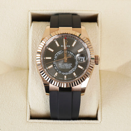 Rolex sky dweller mans watch in rose gold for sale