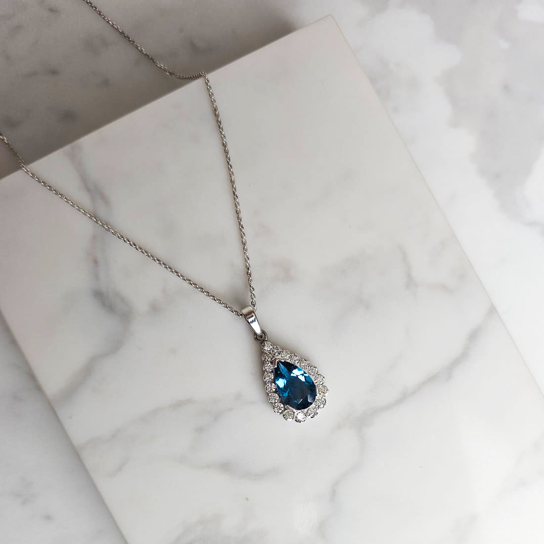 London Blue Topaz & Diamond Pendant