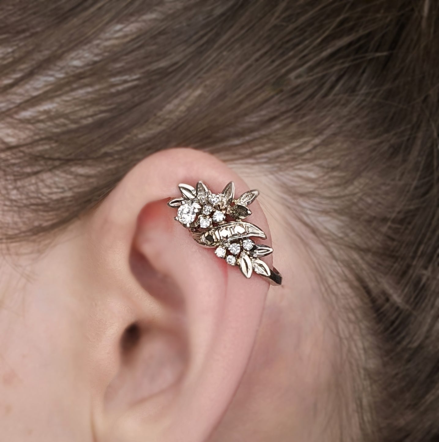 Floral Clip Ear Cuff