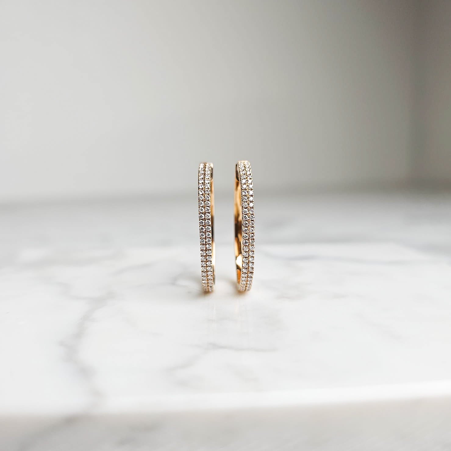 Rose Gold Diamond Hoops