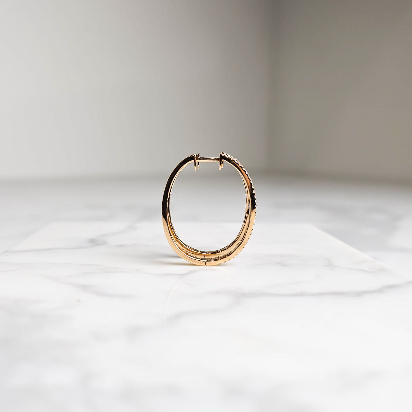 Rose Gold Diamond Hoops