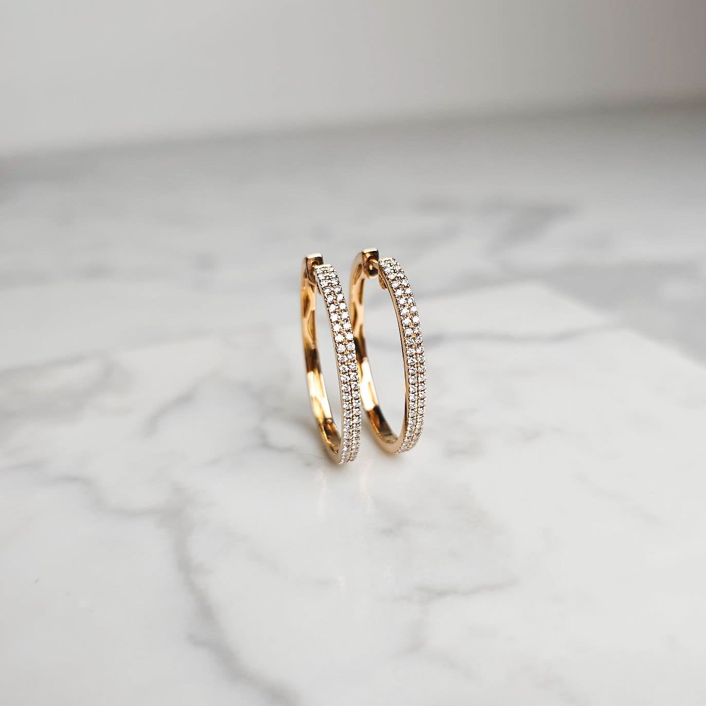 Rose Gold Diamond Hoops