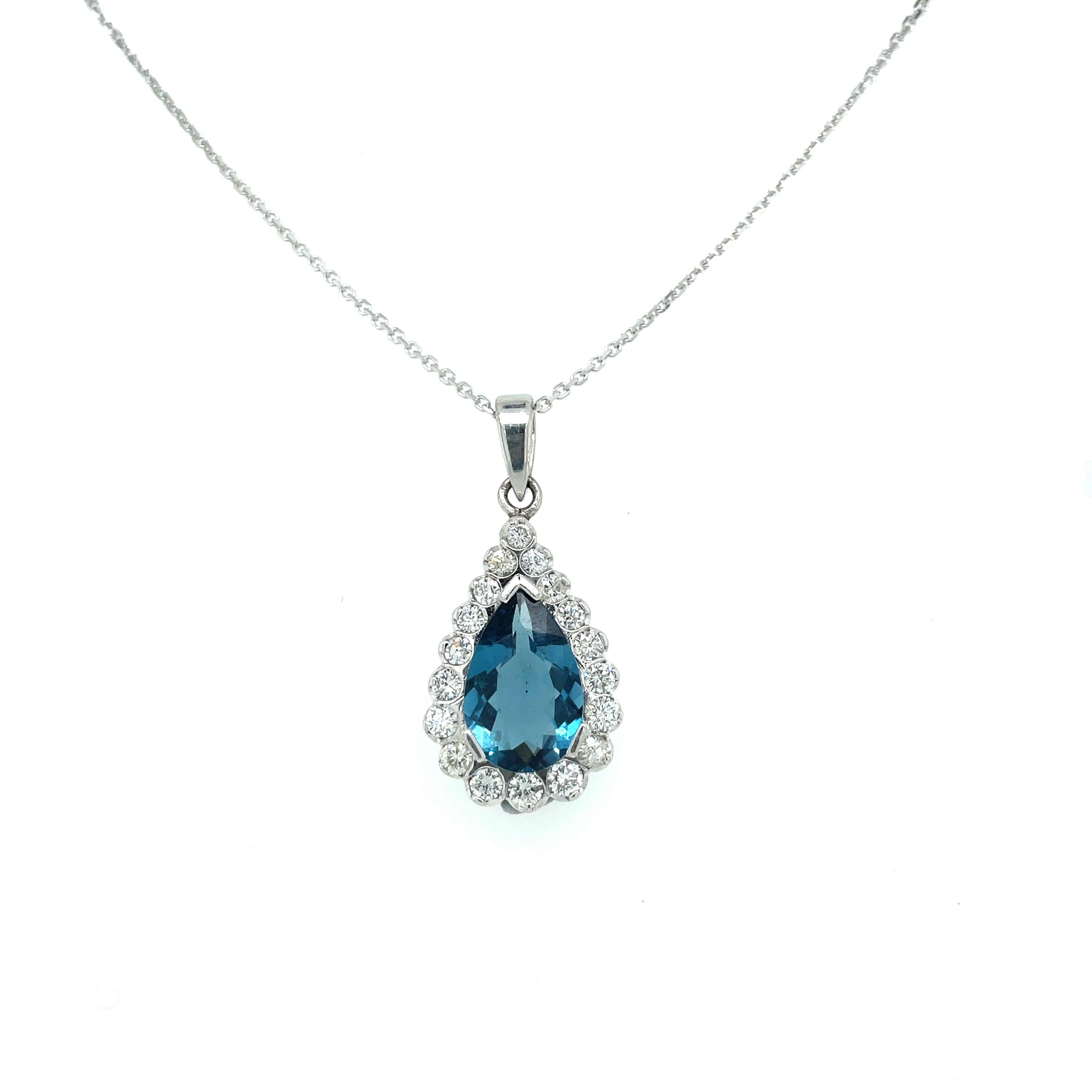 London Blue Topaz & Diamond Pendant